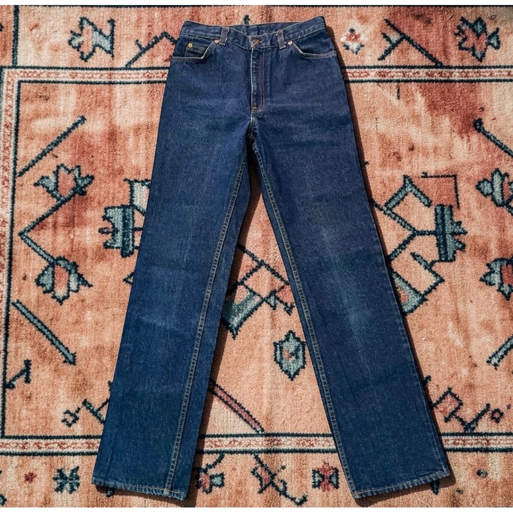 Rare 70’s White Patch Levi’s High Rise Dark Wash Denim Jeans Sz 13